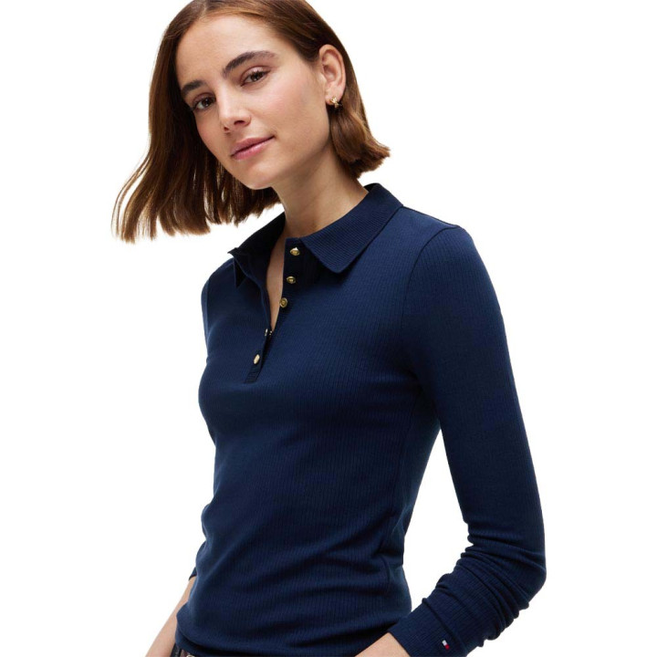 Tommy Hilfiger Polo Rib Blu Donna