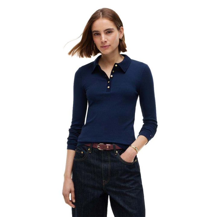 Tommy Hilfiger Polo Rib Blu Donna