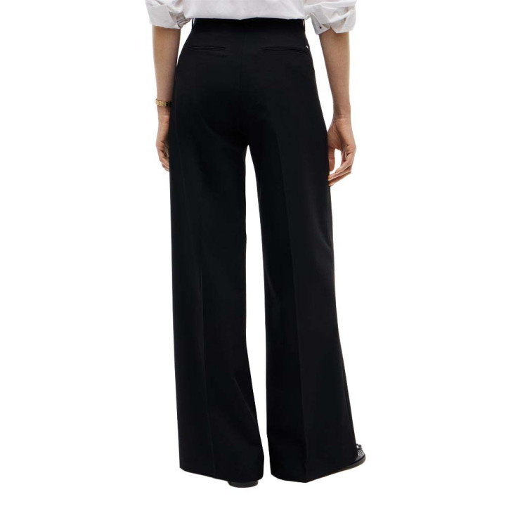 Tommy Hilfiger Pantaloni Viscosa Wide Leg Nero Donna