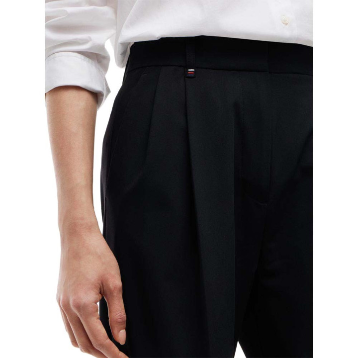 Tommy Hilfiger Pantaloni Viscosa Wide Leg Nero Donna