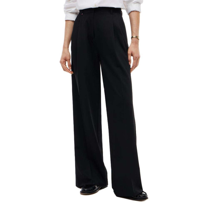 Tommy Hilfiger Pantaloni Viscosa Wide Leg Nero Donna
