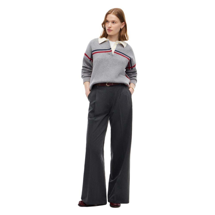 Tommy Hilfiger Pantaloni Viscosa Wide Leg Grigio Donna