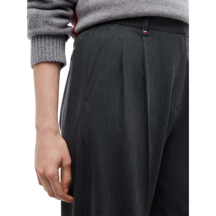 Tommy Hilfiger Pantaloni Viscosa Wide Leg Grigio Donna