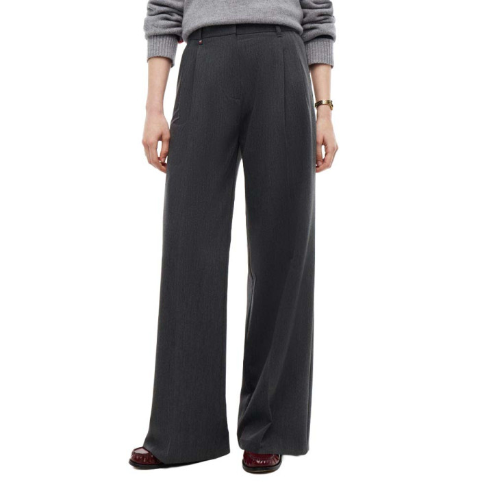 Tommy Hilfiger Pantaloni Viscosa Wide Leg Grigio Donna