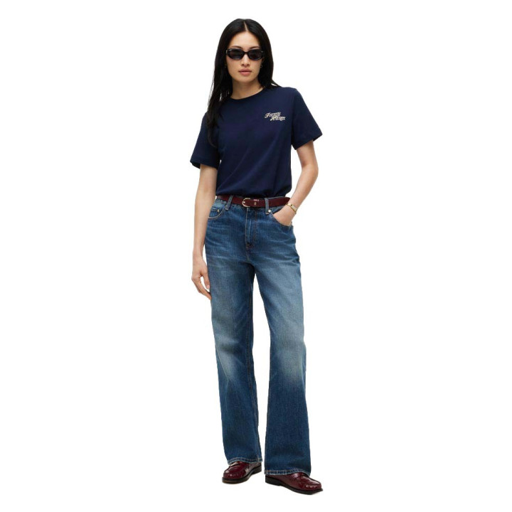 Tommy Hilfiger T-Shirt Script New Reg Blu Donna