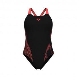 Arena Costume Piscina Lily Con Reggiseno Interno Nero Corallo Donna