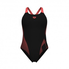Arena Costume Piscina Lily Con Reggiseno Interno Nero Corallo Donna