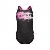 Arena Costume Piscina Paint Nero Rosa Bambina