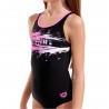 Arena Costume Piscina Paint Nero Rosa Bambina
