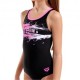 Arena Costume Piscina Paint Nero Rosa Bambina