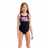 Arena Costume Piscina Paint Nero Rosa Bambina