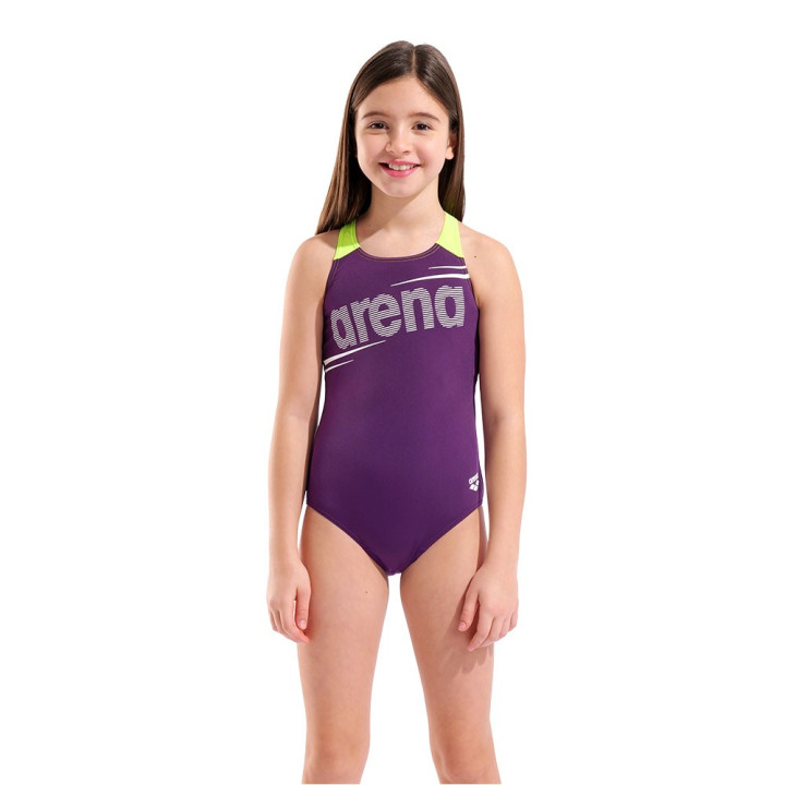 Arena Costume Piscina Bold Viola Lime Bambina