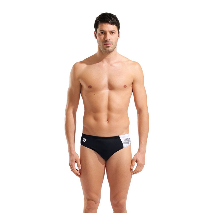 Arena Costume Piscina Slip Printed Splice Nero Bianco Uomo
