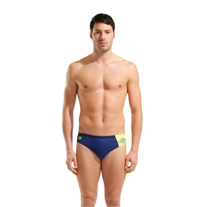 Arena Costume Piscina Slip Printed Splice Navy Lime Uomo
