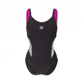 Arena Costume Piscina Supportato Ada Nero Bianco Donna