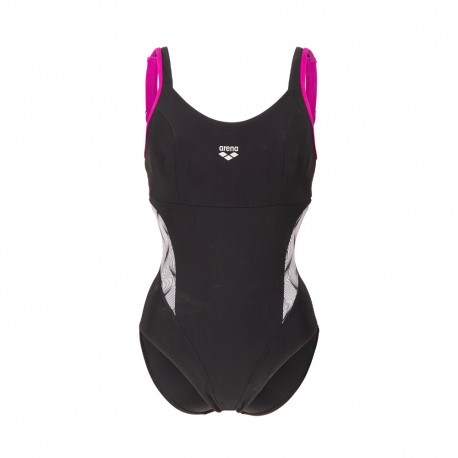 Arena Costume Piscina Supportato Ada Nero Bianco Donna