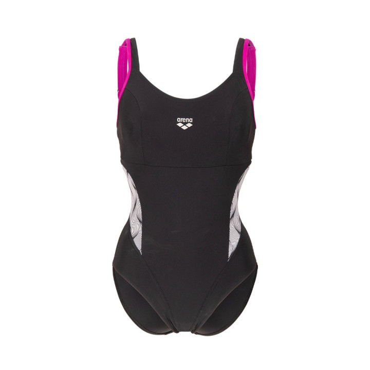 Arena Costume Piscina Supportato Ada Nero Bianco Donna