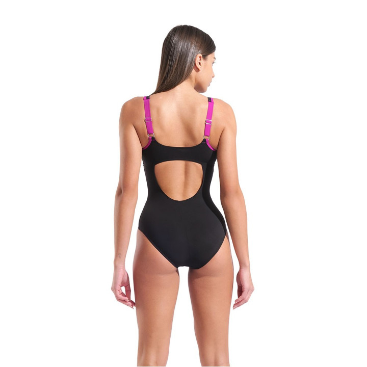 Arena Costume Piscina Supportato Ada Nero Bianco Donna