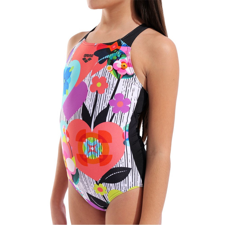 Arena Costume Piscina Roses Nero Multi Bambina