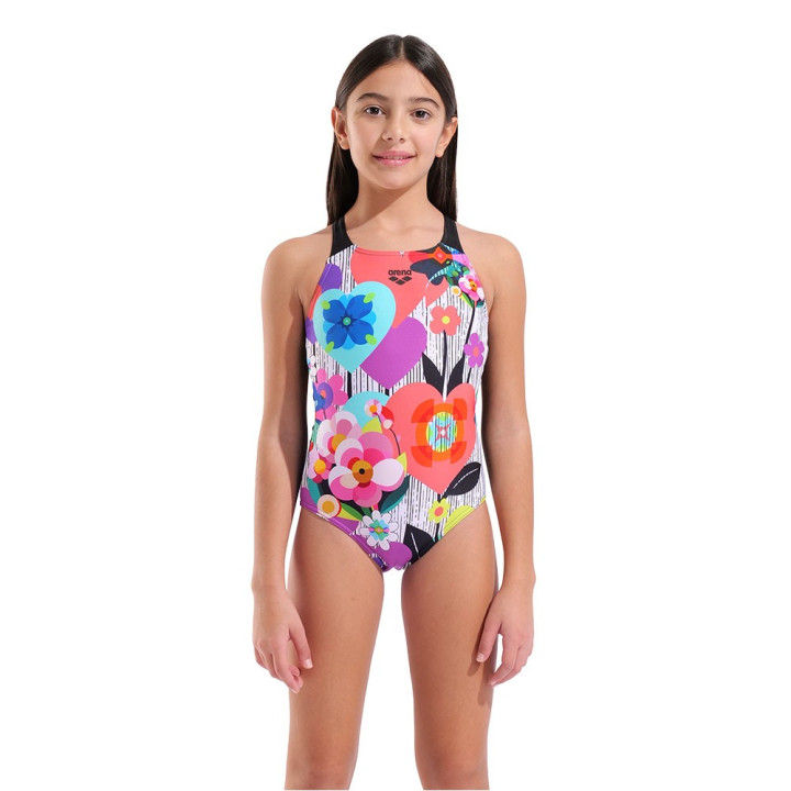 Arena Costume Piscina Roses Nero Multi Bambina