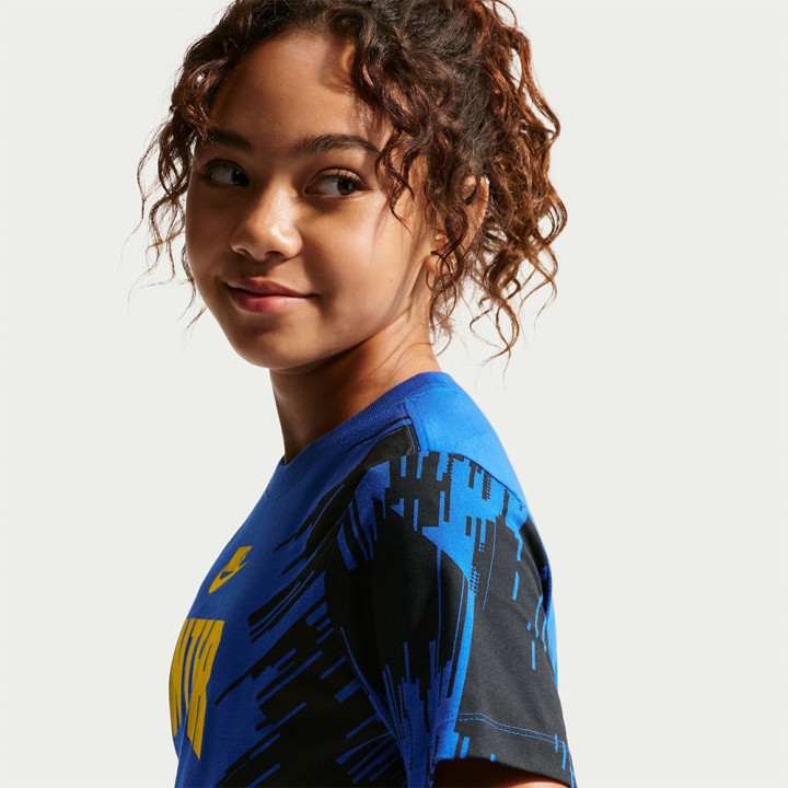 Nike Maglia Maniche Corte Inter Premier Blu Giallo Bambino