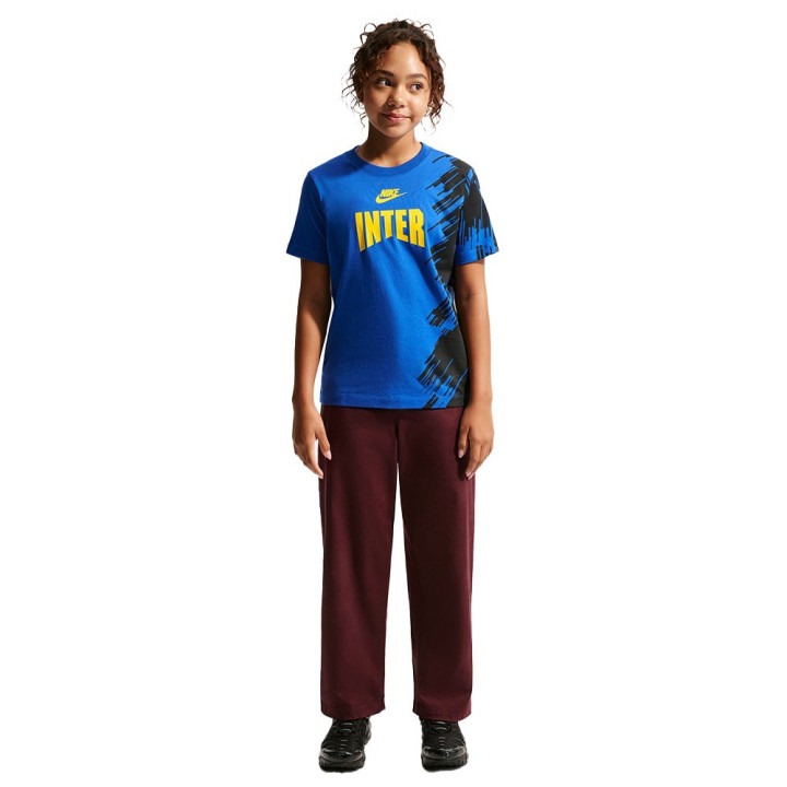 Nike Maglia Maniche Corte Inter Premier Blu Giallo Bambino
