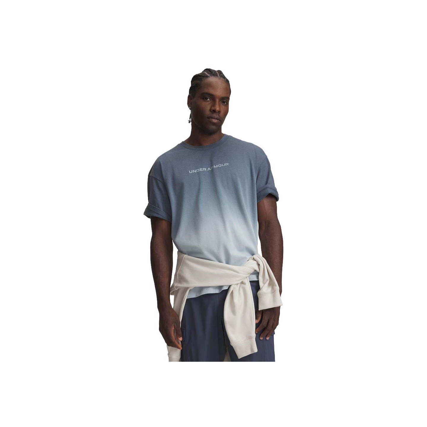Under Armour Uomo Blu Maglia A Maniche Corte Heavyweight Gradient Da Midnight Marino / Fog M - Immagine 2