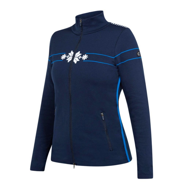 Newland Maglia Sci Bella Full Zip Navy Bianco Donna