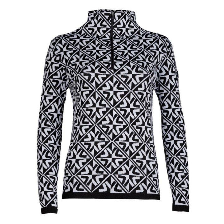 Newland Maglia Sci Collo Alodia Nero Bianco Donna