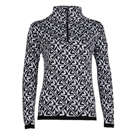 Newland Maglia Sci Collo Alodia Nero Bianco Donna
