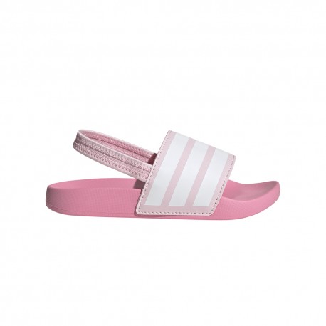 ADIDAS Adilette Estrap Ps Rosa Bianco - Ciabatta Bambina