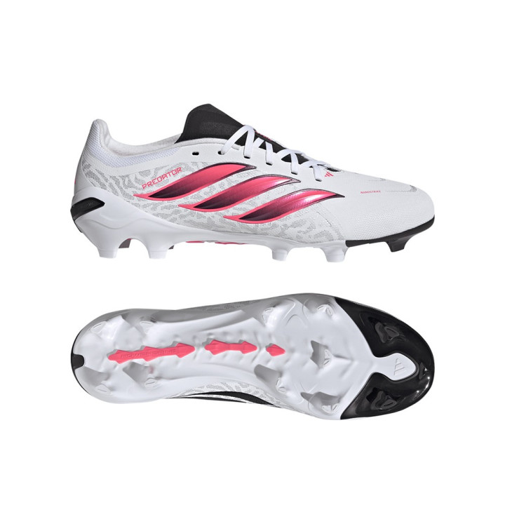 ADIDAS Predator League Fg Bianco Rosso - Scarpe Da Calcio Uomo