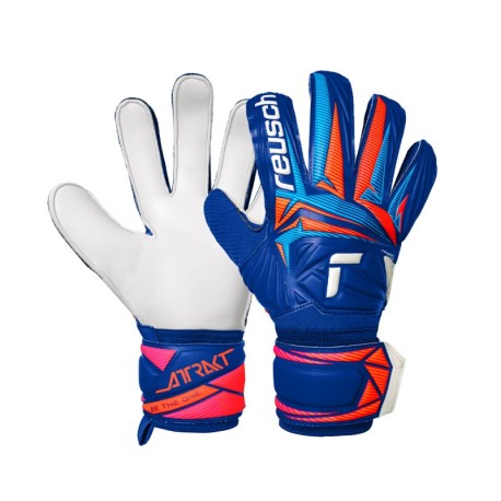 Reusch Guanti Calcio Attrakt Solid Blu Bianco Arancio Uomo