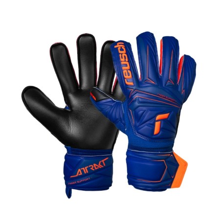 Reusch Guanti Calcio Attrakt Infinity Finger Support Blu Arancio Nero Uomo