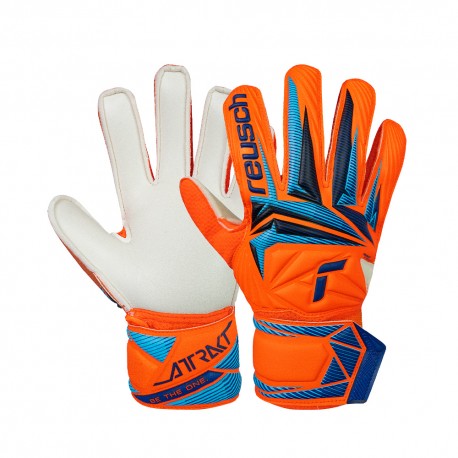 Reusch Guanti Calcio Attrakt Solid Arancio Blu Bambino