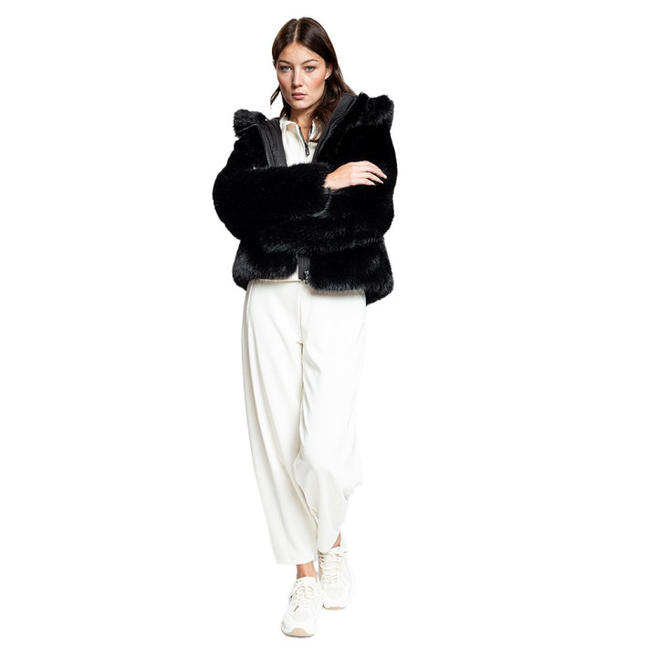 Iceport Ecopelliccia Con Cappuccio Nero Donna