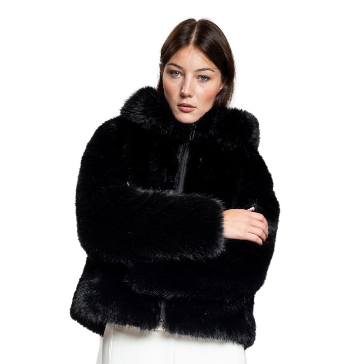 Iceport Ecopelliccia Con Cappuccio Nero Donna