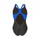 Arena Costume Intero Piscina Scratchy V Back Nero Blu Donna
