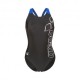 Arena Costume Intero Piscina Scratchy V Back Nero Blu Donna