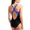 Arena Costume Intero Piscina Scratchy V Back Nero Blu Donna