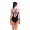 Arena Costume Intero Piscina Scratchy V Back Nero Blu Donna