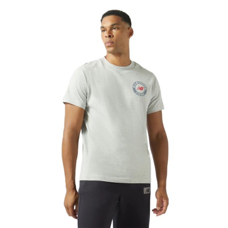 New Balance T-Shirt Accademy Circle Grigio Uomo
