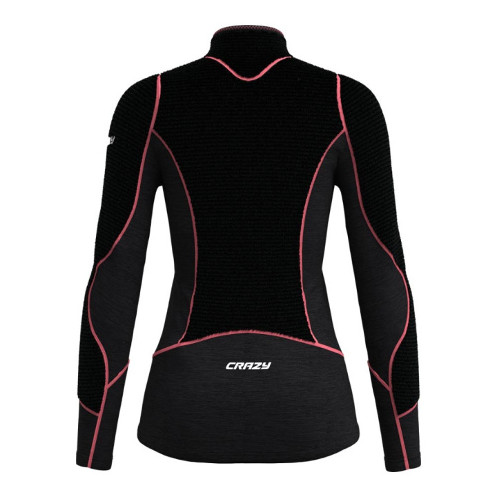 Crazy Felpa In Pile Exit Extrafleece Blush Nero Donna