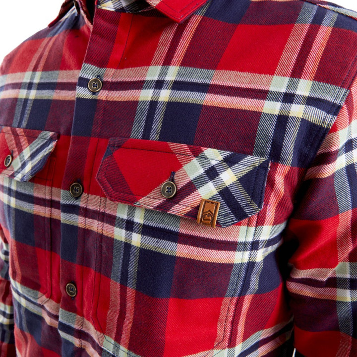 E9 Camicia Sportiva Peppino Blue-Red Uomo