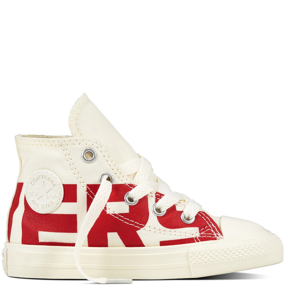 Converse Bambino Canvas Wordmark Hi Bianco/Rosso 359532C - Acquista online  su Sportland