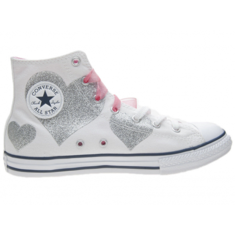 converse nere cuore rosso