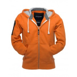 Podhio Giacca Felpa Uomo Zip e Cappuccio Arancio
