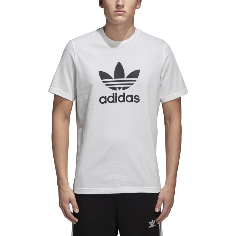 Adidas Originals T-Shirt Slim Logo Bianco