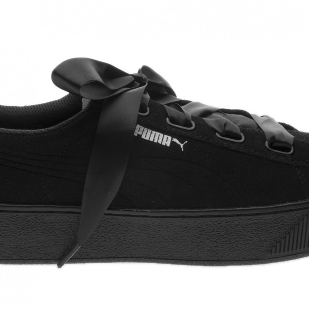 puma platform nere pelle