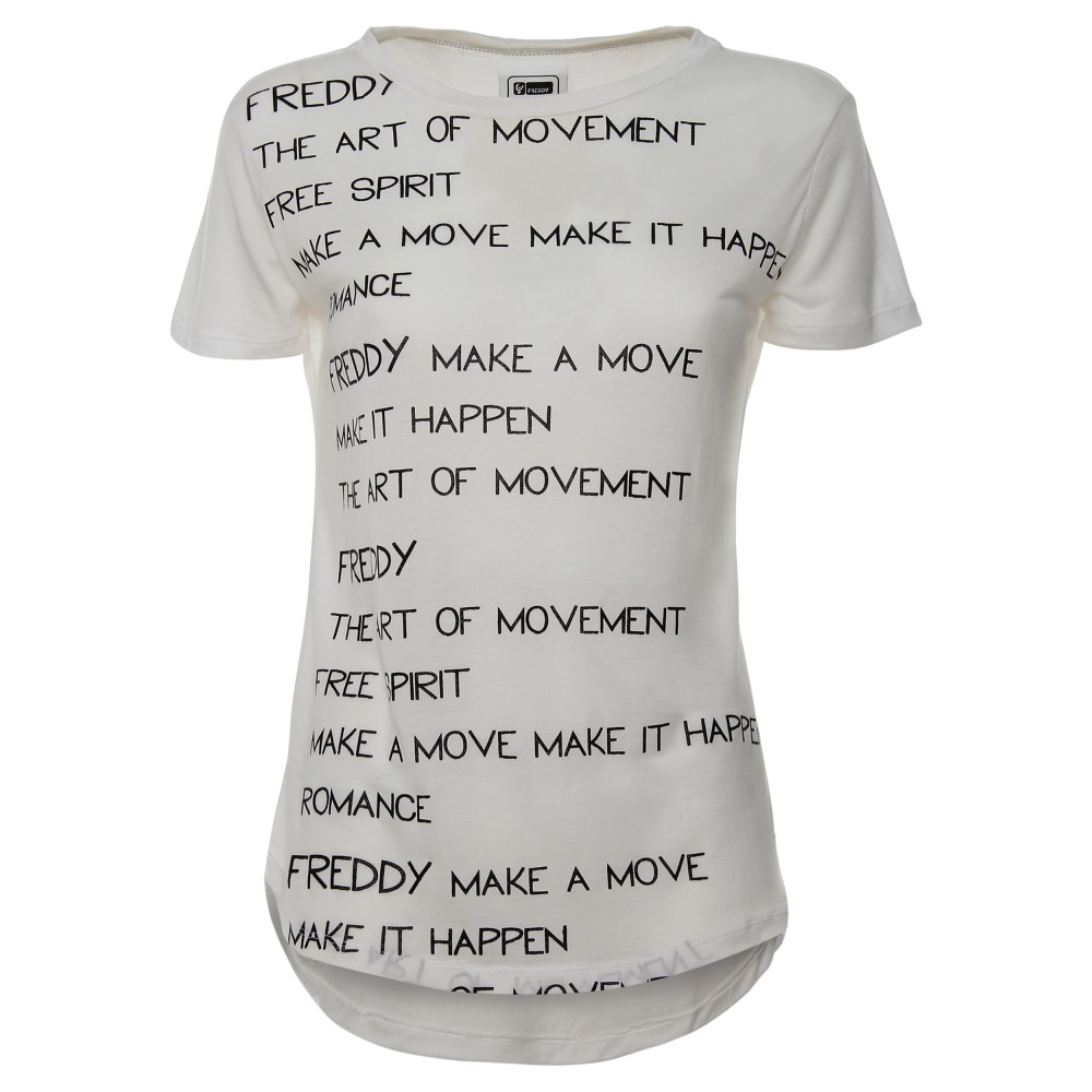 Image of Freddy T-Shirt Donna Scritta Bianco L